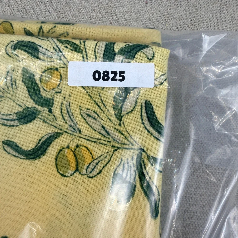Set of 3 Couleur Nature Bruno Lamy Olive Branch Napkins Yellow Green 19